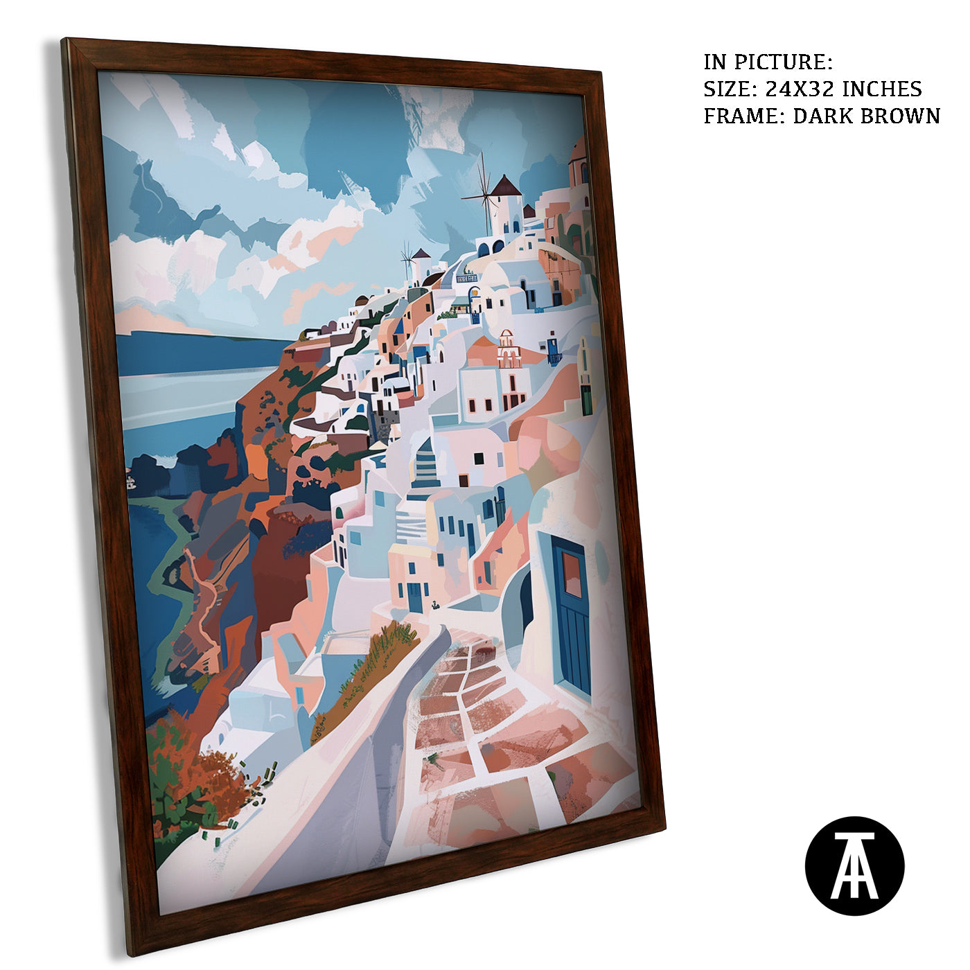 Artwork in Dark Brown Frame