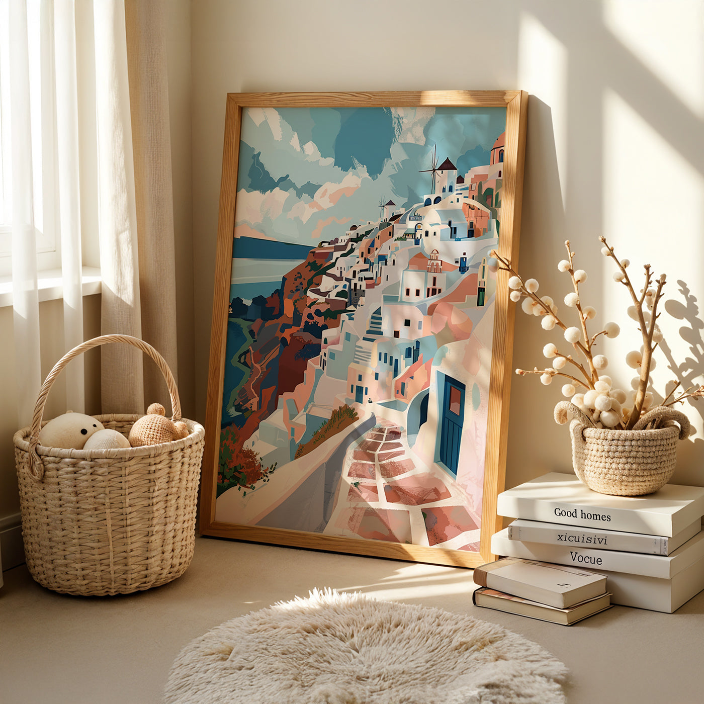 Boho Art Painting in a Lifestyle Setting