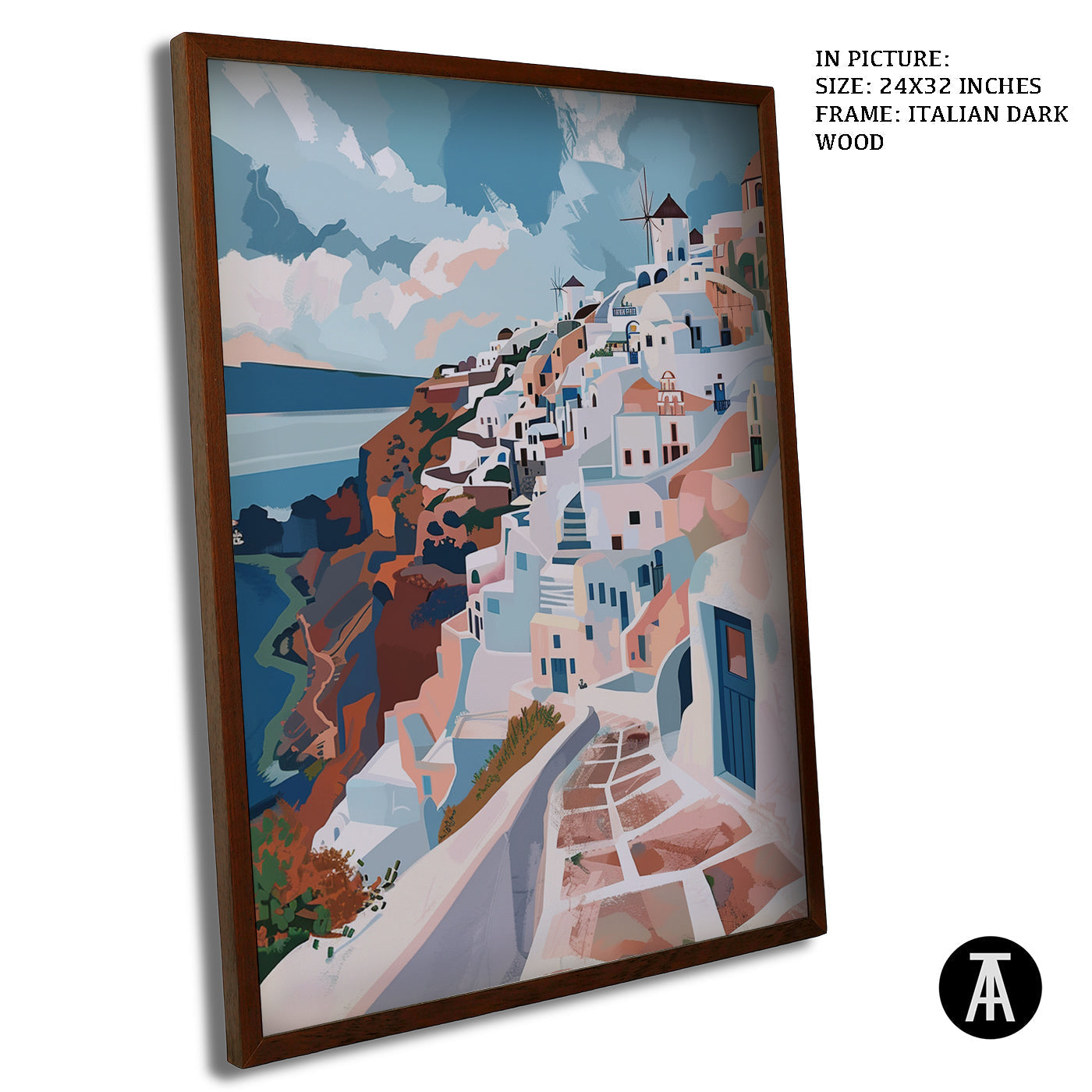 Artwork in Dark Wood Frame