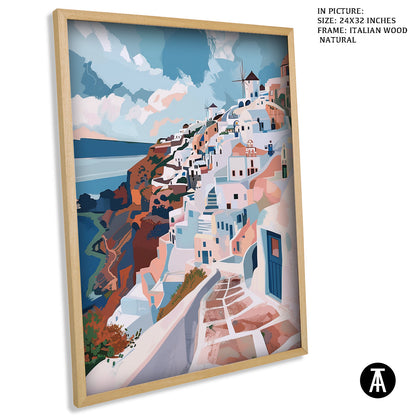 Artwork in Natural Wood Frame