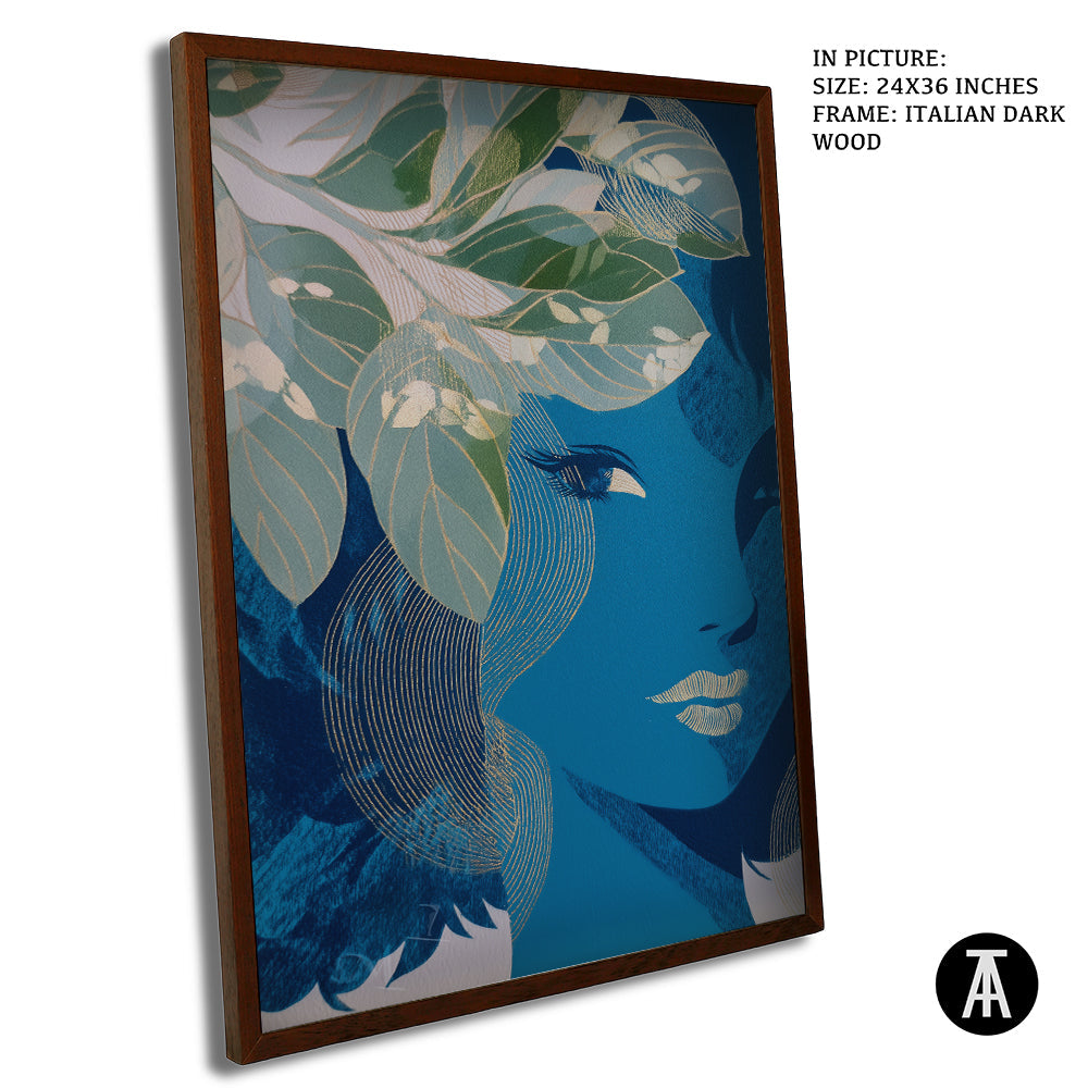 Artwork in Dark Wood Frame