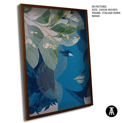 Artwork in Dark Wood Frame