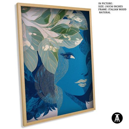 Artwork in Natural Wood Frame