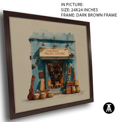 Artwork in Dark Brown Frame