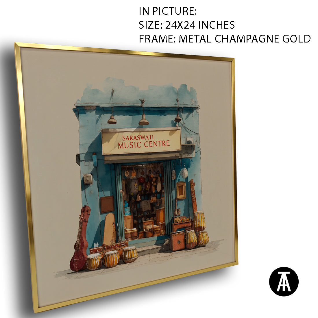 Artwork in Metal Champagne Gold Frame