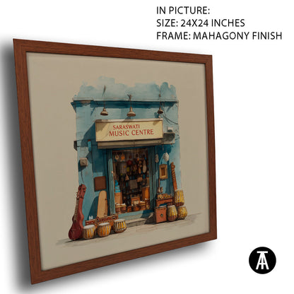 Artwork in Mahogany Finish Frame