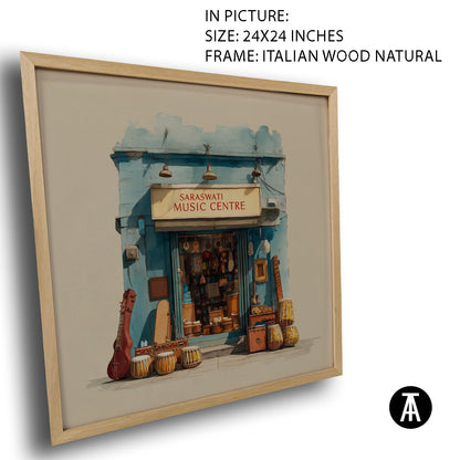 Artwork in Natural Wood Frame