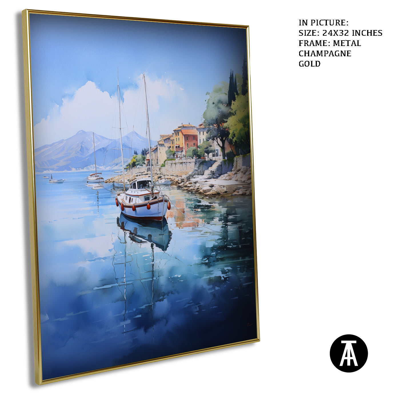 Artwork in Light Brown Frame