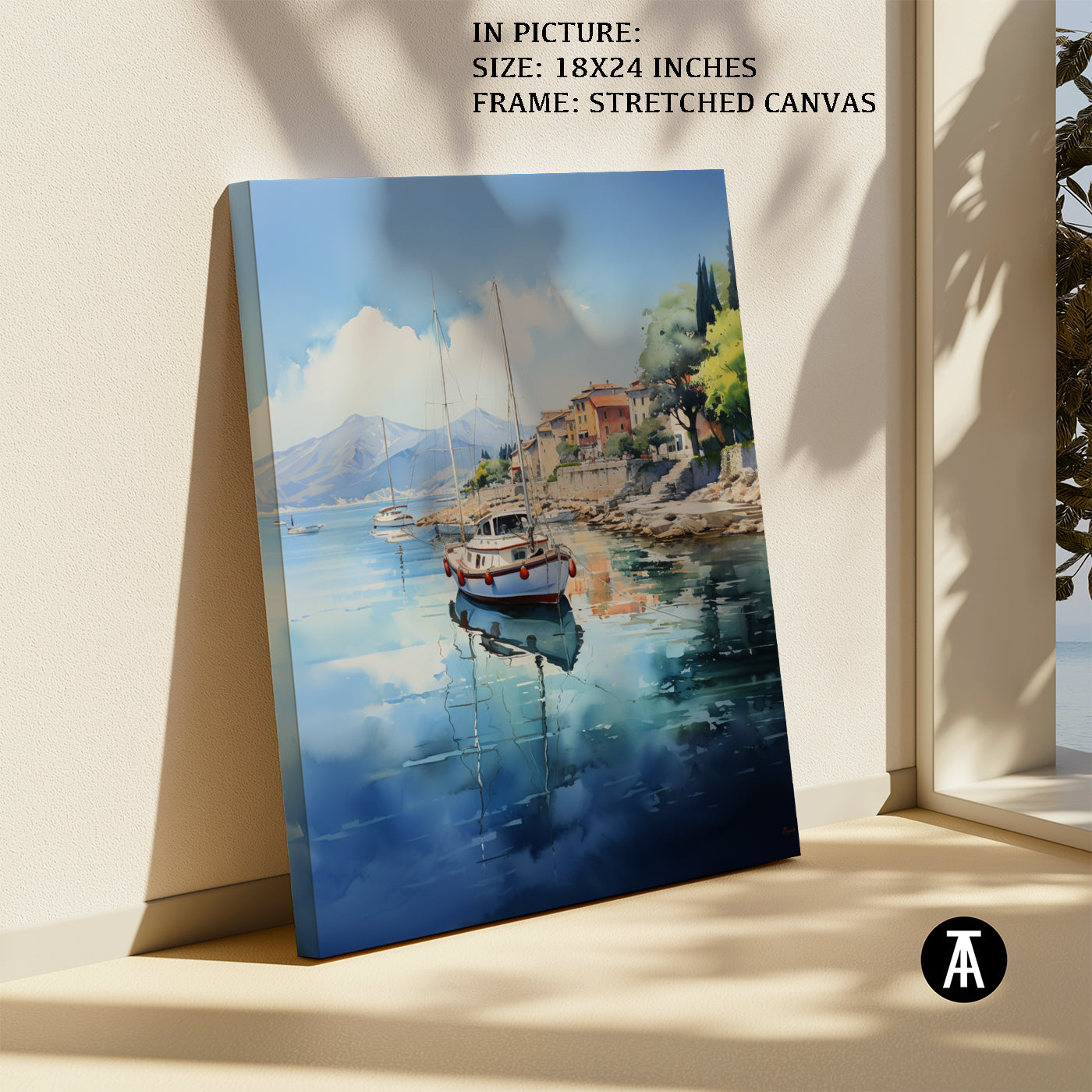 Artwork in Natural Wood Frame