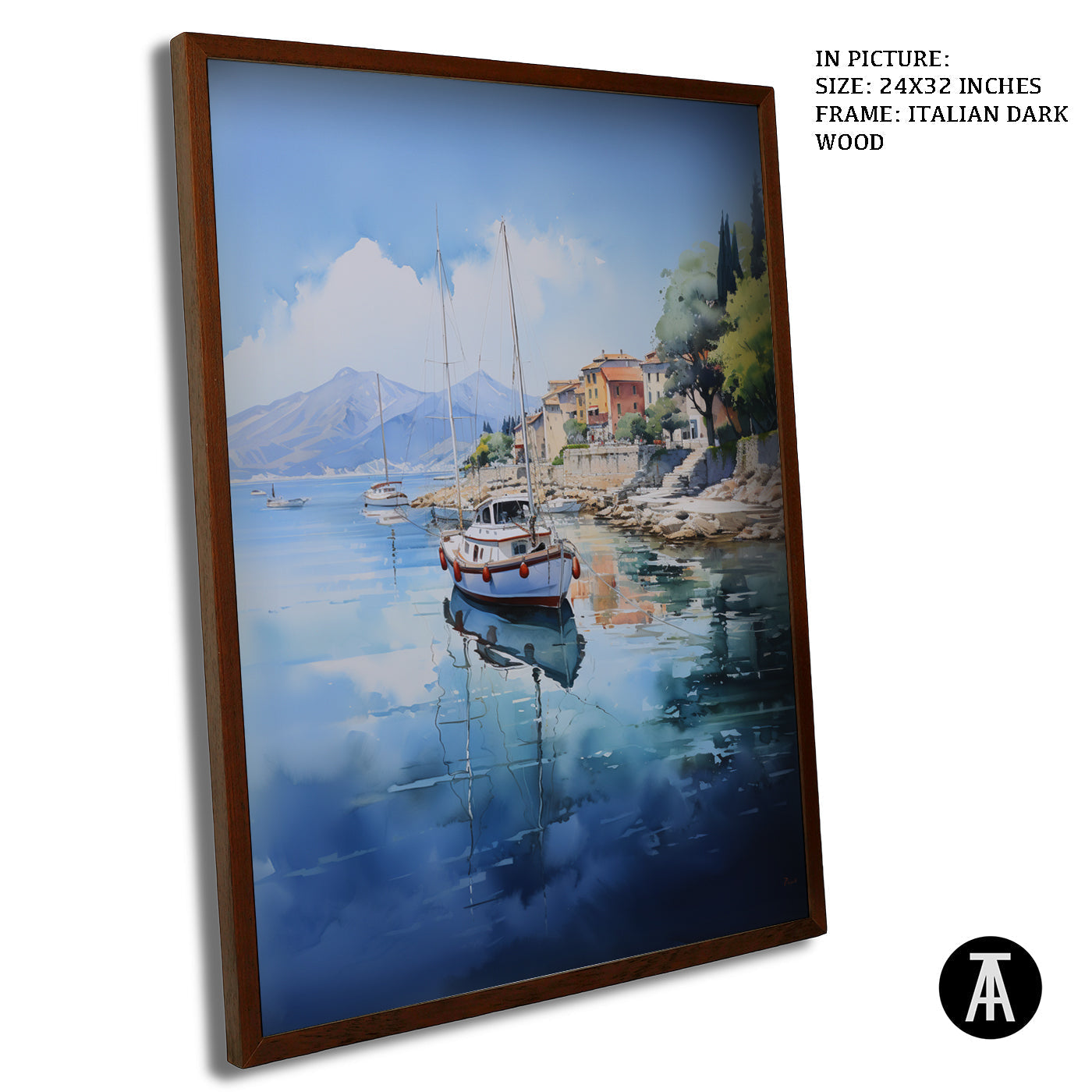 Artwork in Dark Wood Frame
