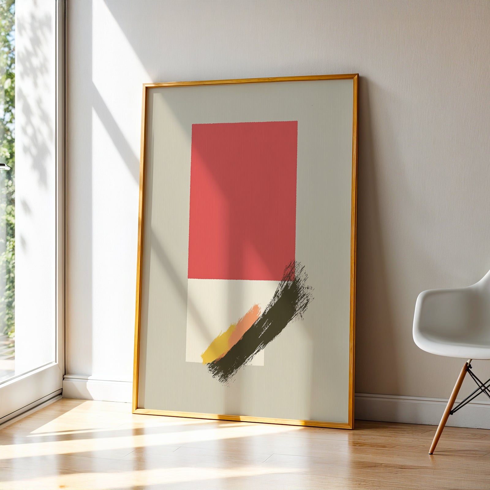 Abstract Art in a Lifestyle Setting Scarlet Drift by NYC Abstract