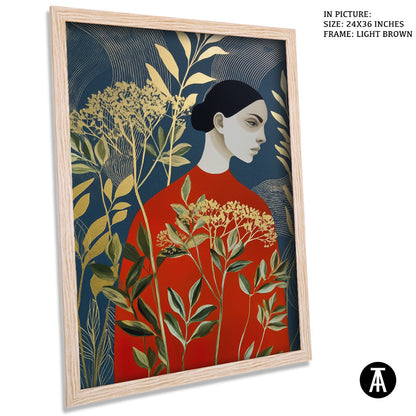 Artwork in Light Brown Frame