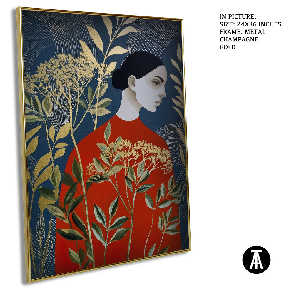 Artwork in Metal Champagne Gold Frame