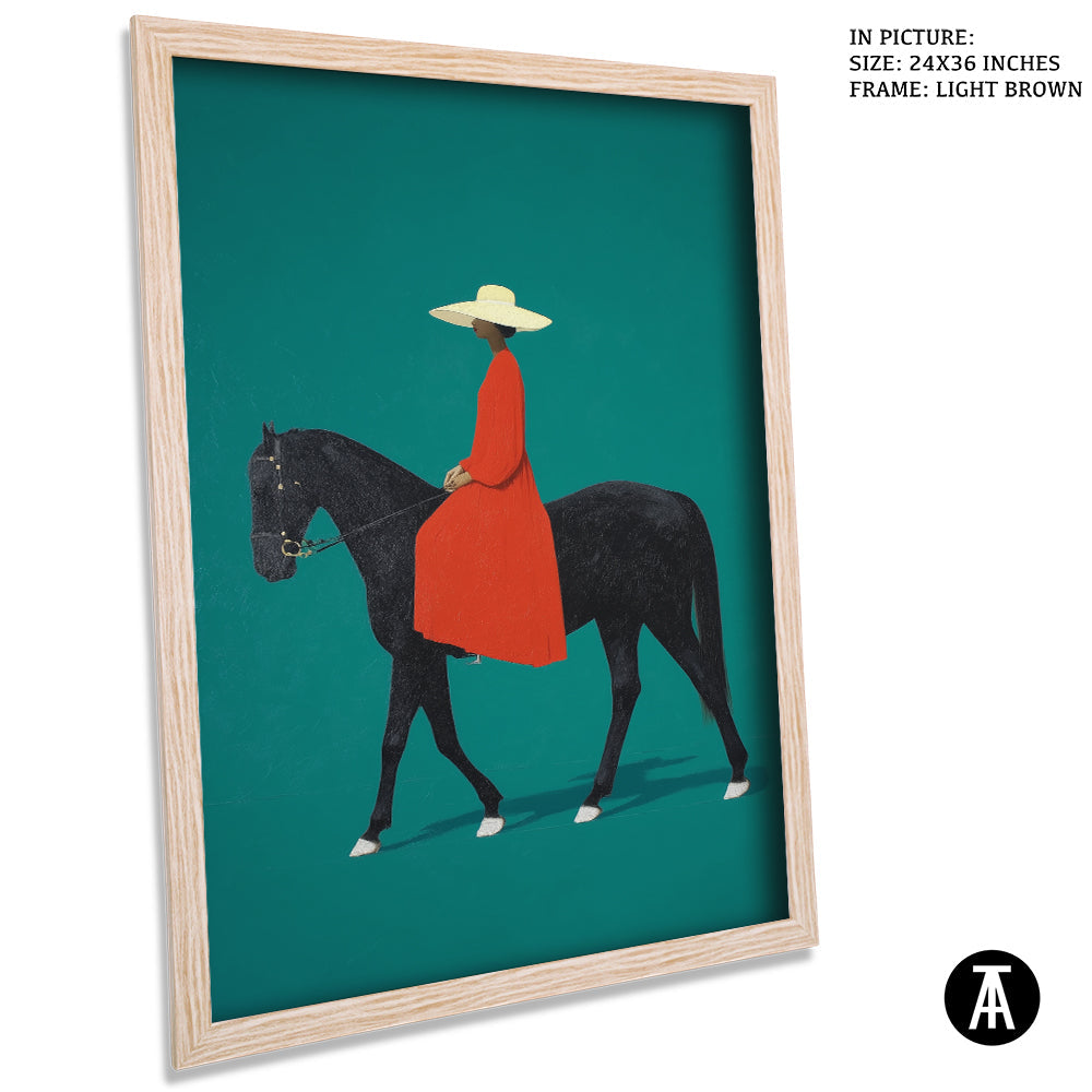 Artwork in Light Brown Frame