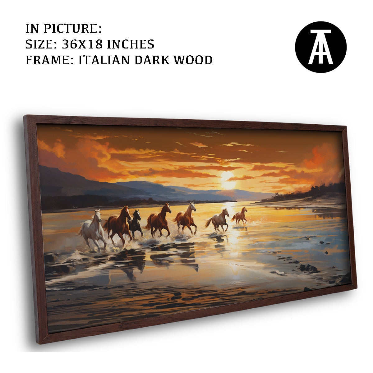 Artwork in Dark Wood Frame