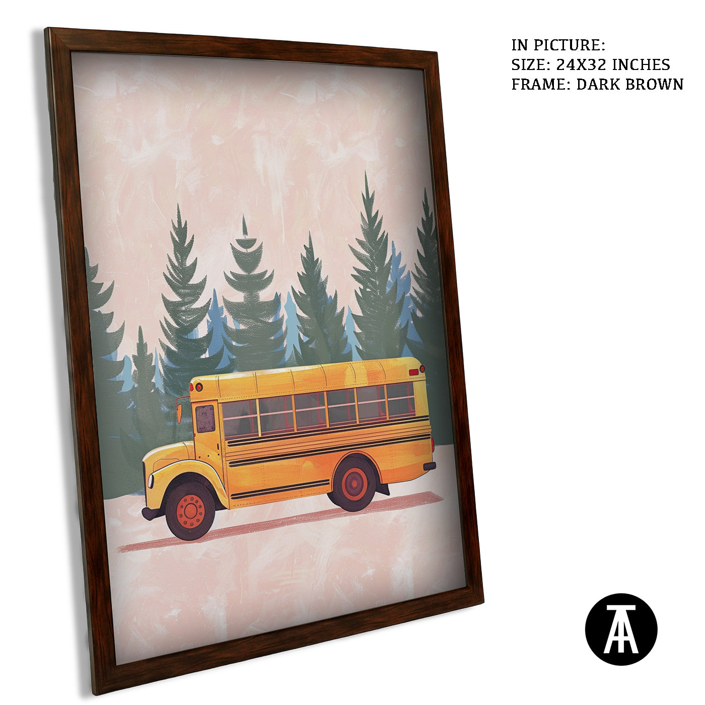 Artwork in Dark Brown Frame