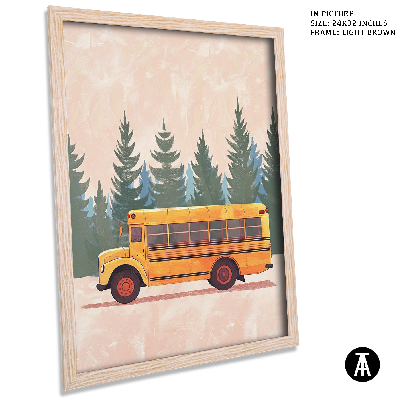Artwork in Light Brown Frame
