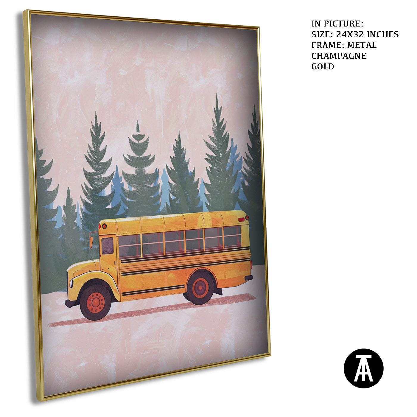 Artwork in Metal Champagne Gold Frame