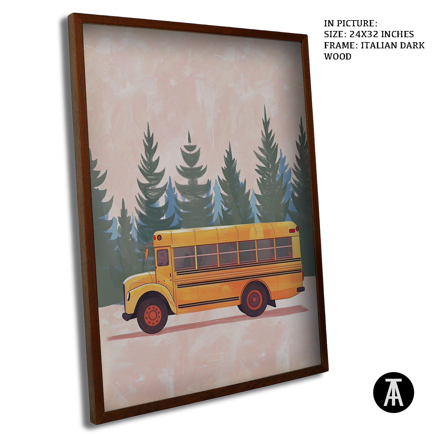 Artwork in Dark Wood Frame