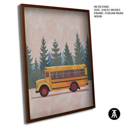 Artwork in Dark Wood Frame