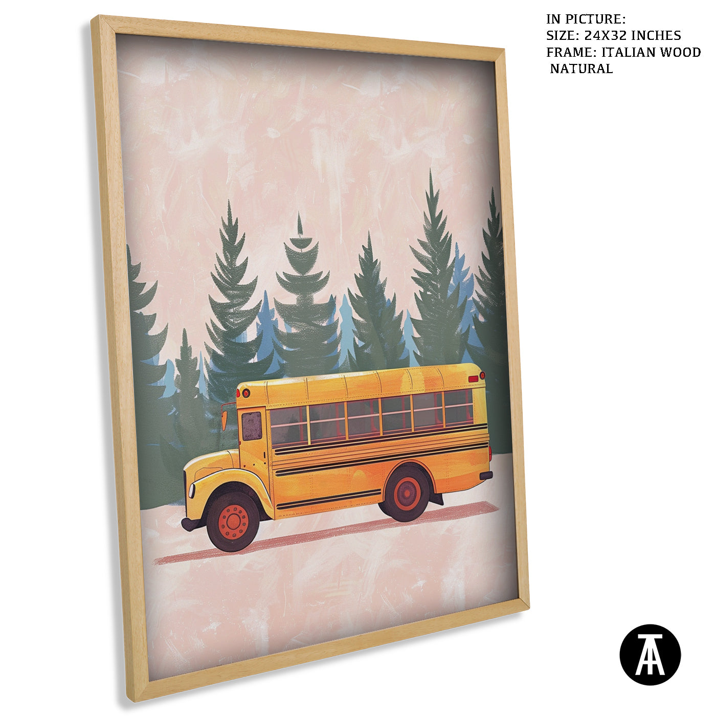 Artwork in Natural Wood Frame