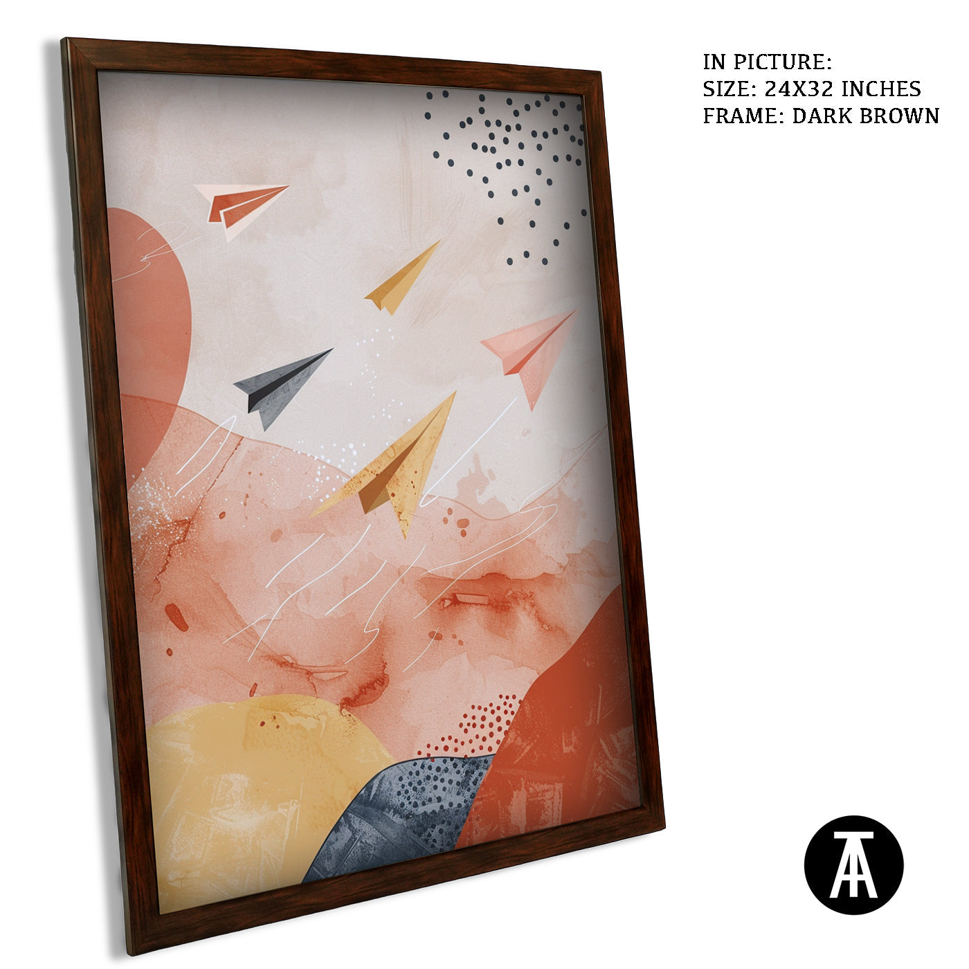 Artwork in Dark Brown Frame