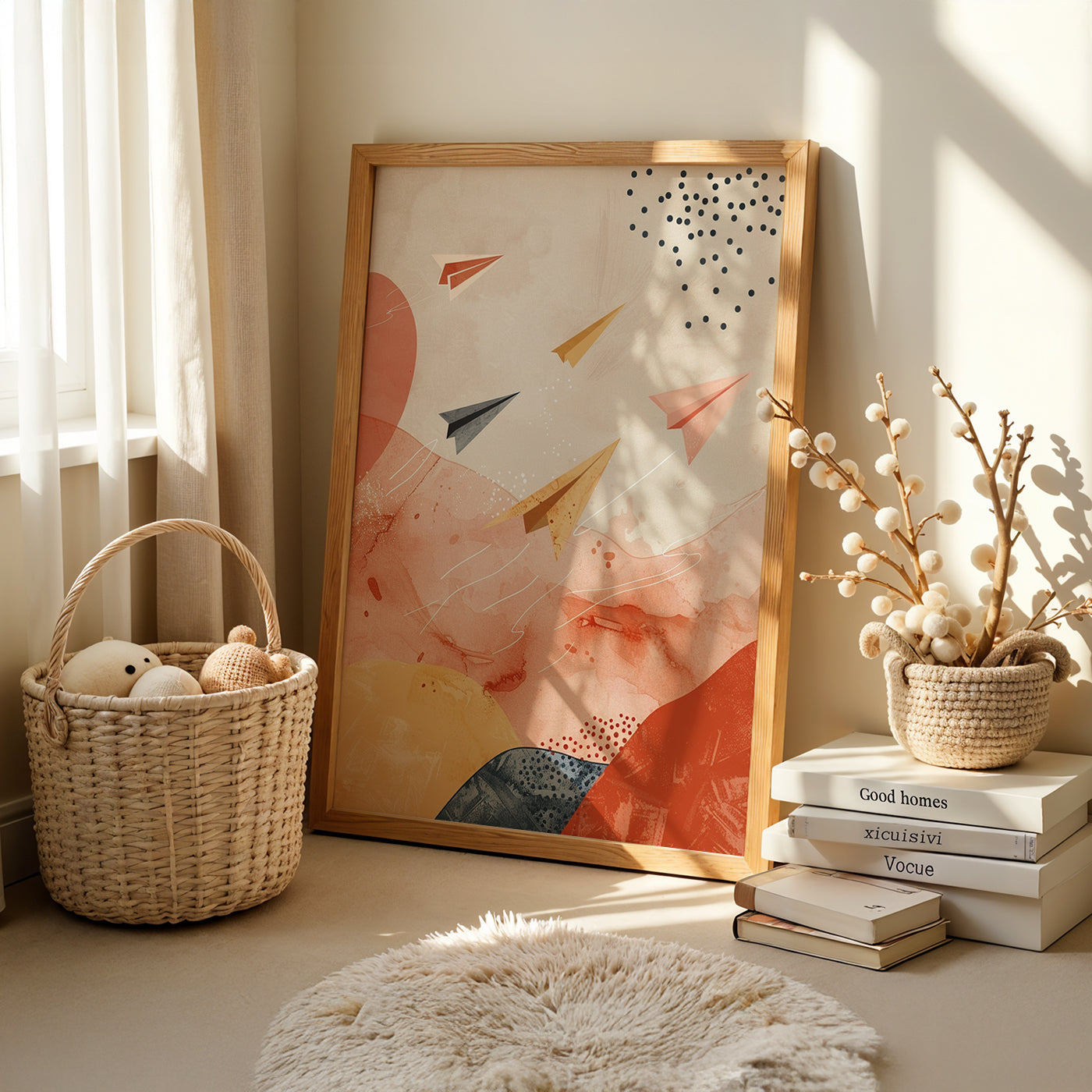 Boho Art Painting in a Lifestyle Setting
