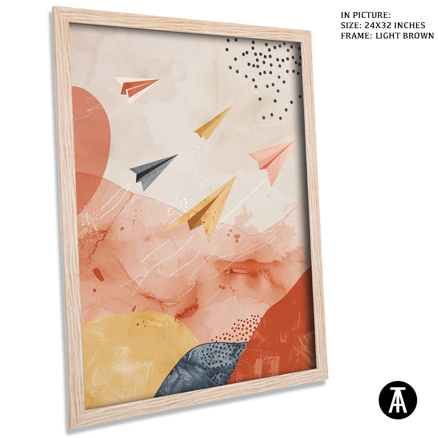 Artwork in Light Brown Frame