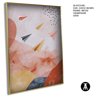 Artwork in Metal Champagne Gold Frame