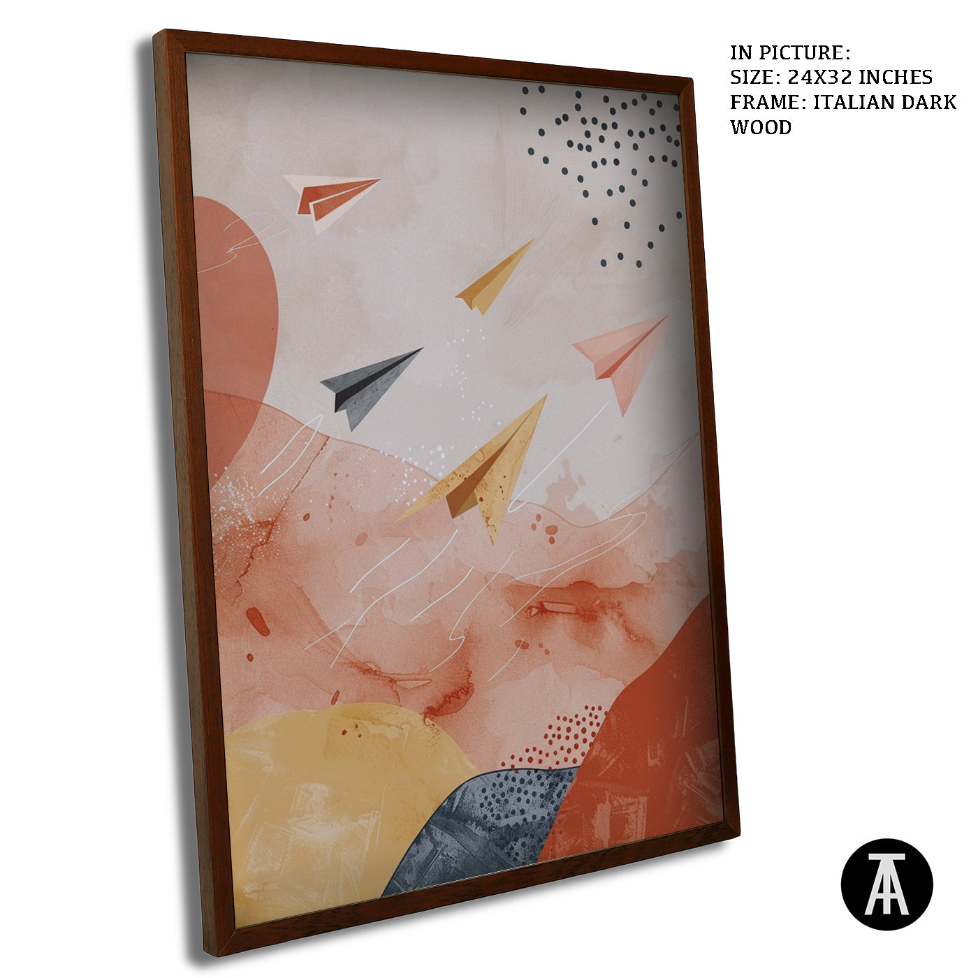 Artwork in Dark Wood Frame