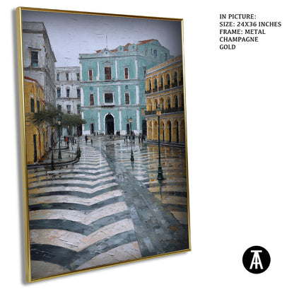Artwork in Light Brown Frame