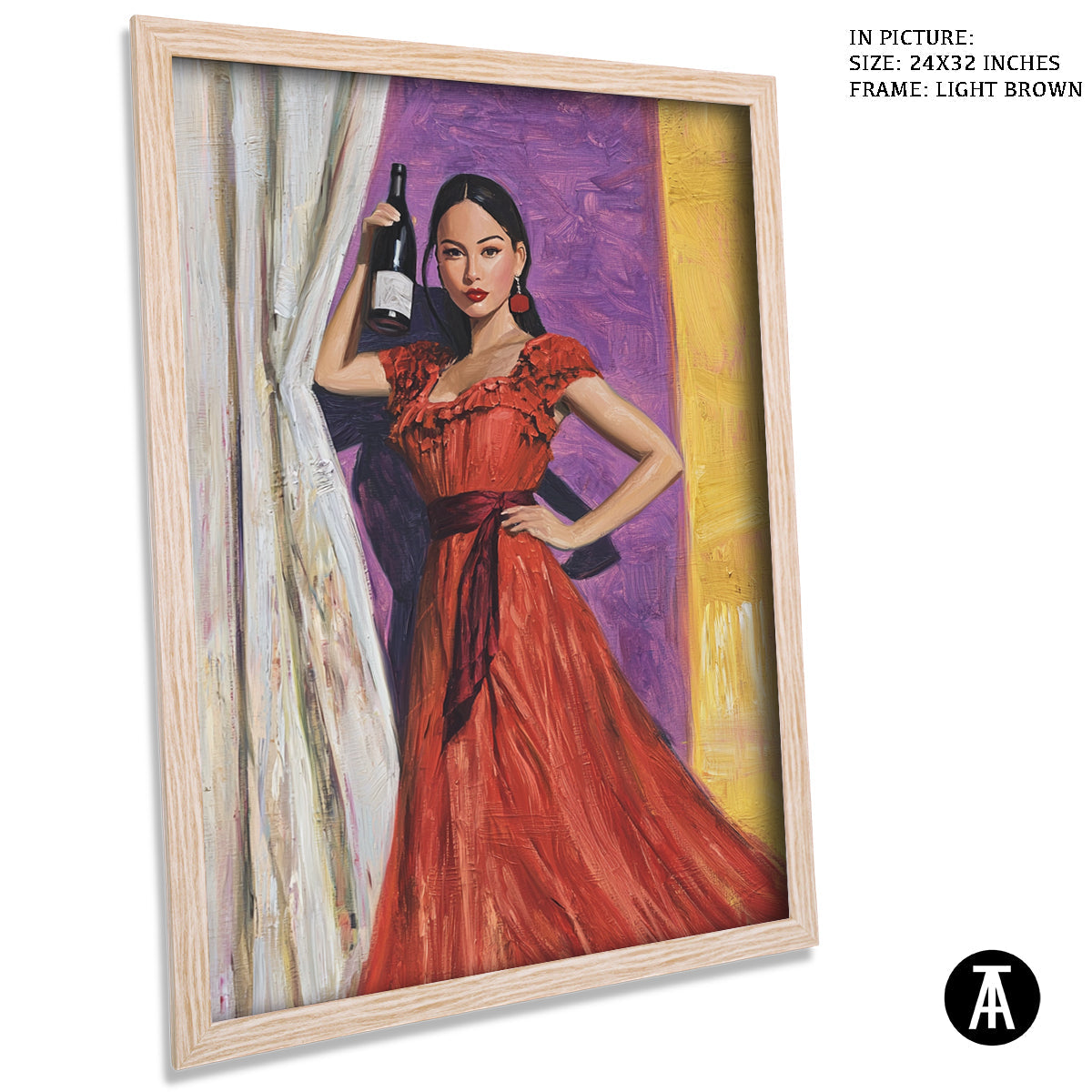Artwork in Dark Brown Frame
