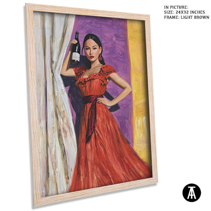 Artwork in Dark Brown Frame