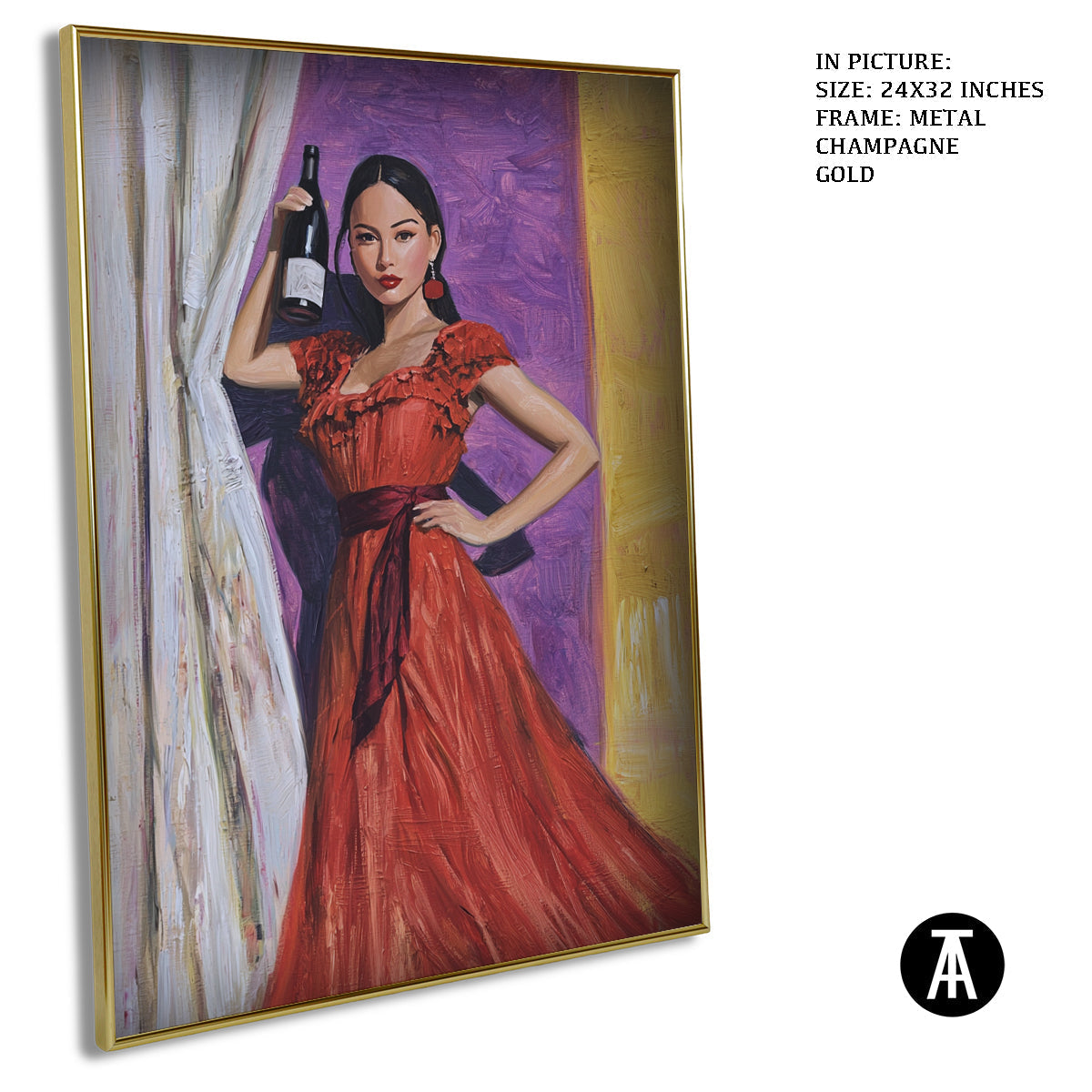 Artwork in Light Brown Frame