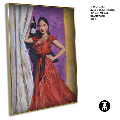 Artwork in Light Brown Frame