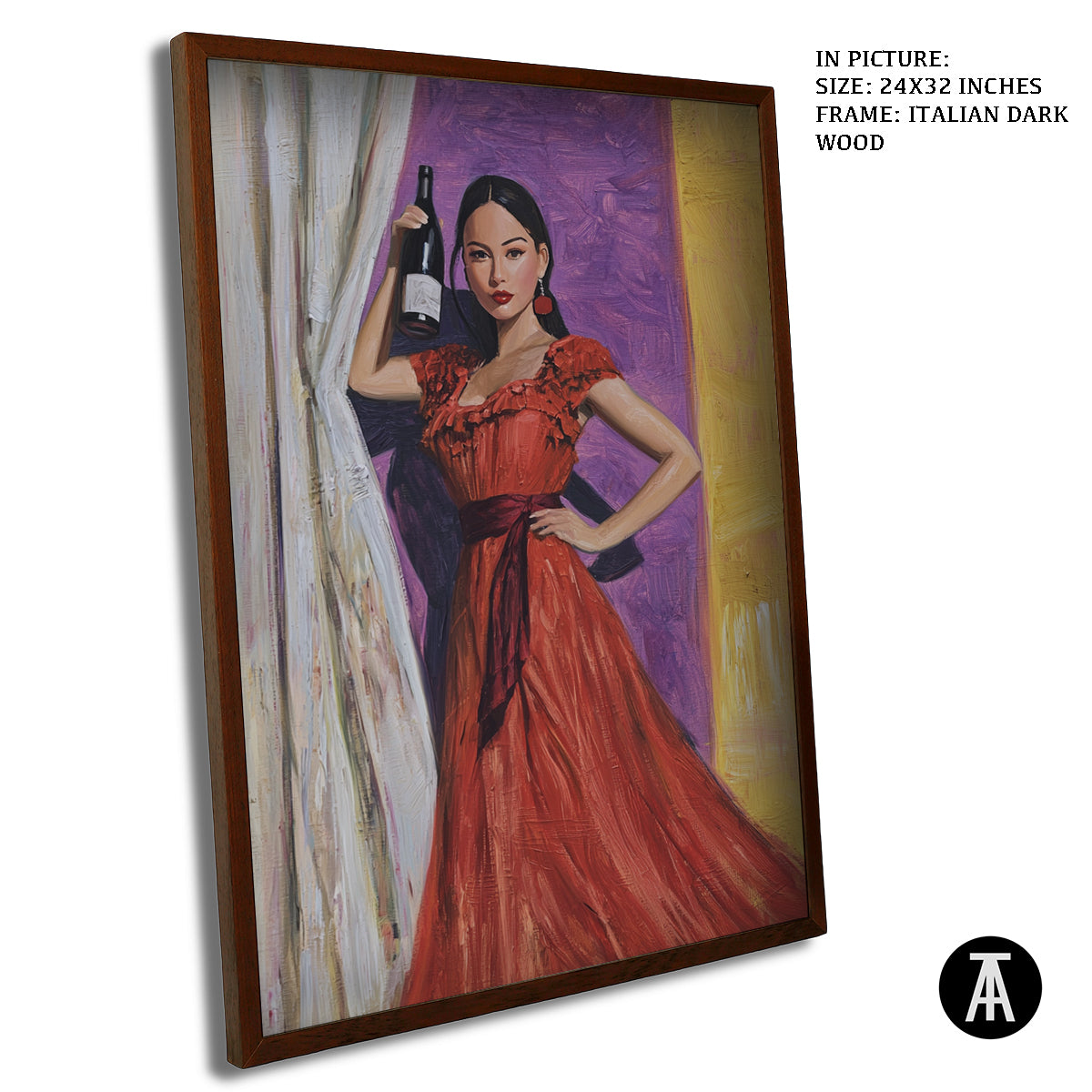 Artwork in Dark Wood Frame