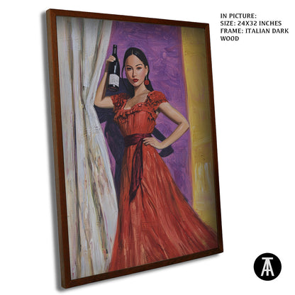 Artwork in Dark Wood Frame