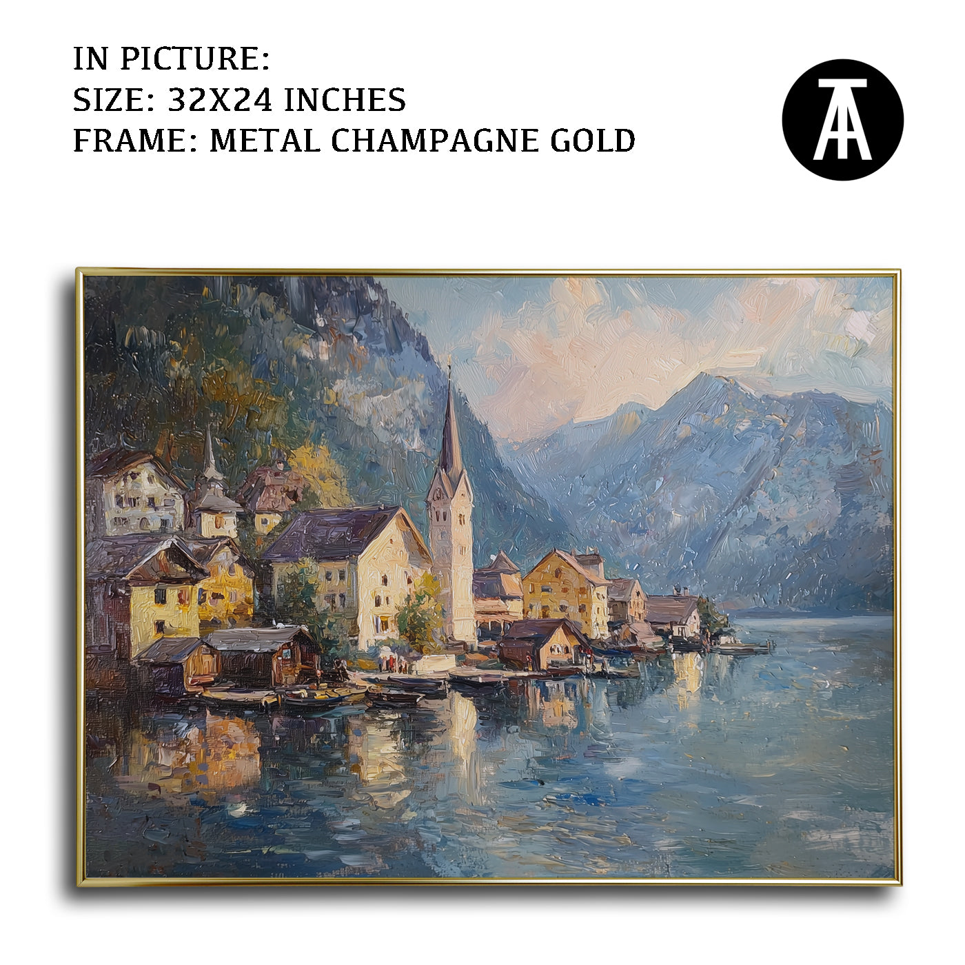 Artwork in Light Brown Frame