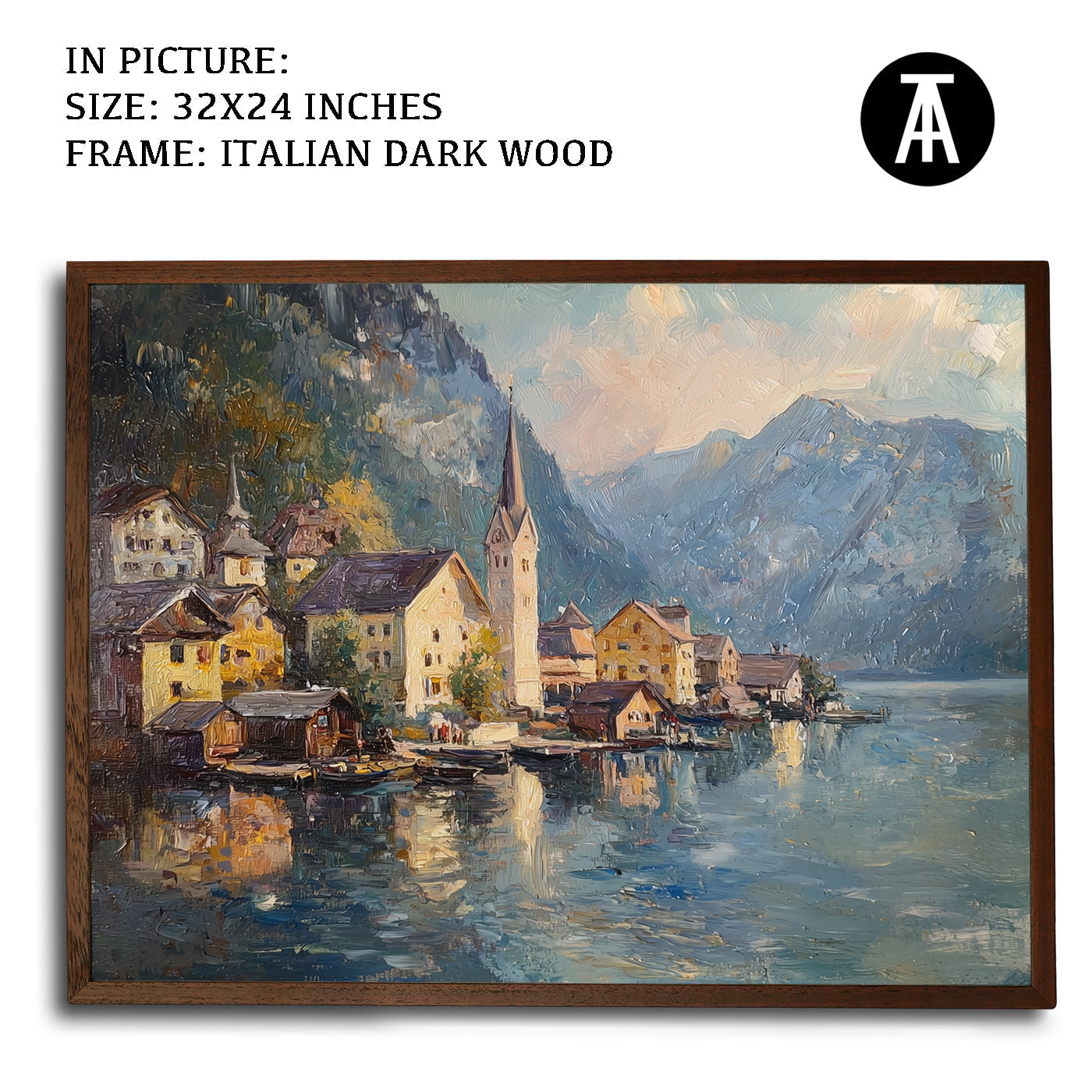 Artwork in Dark Wood Frame