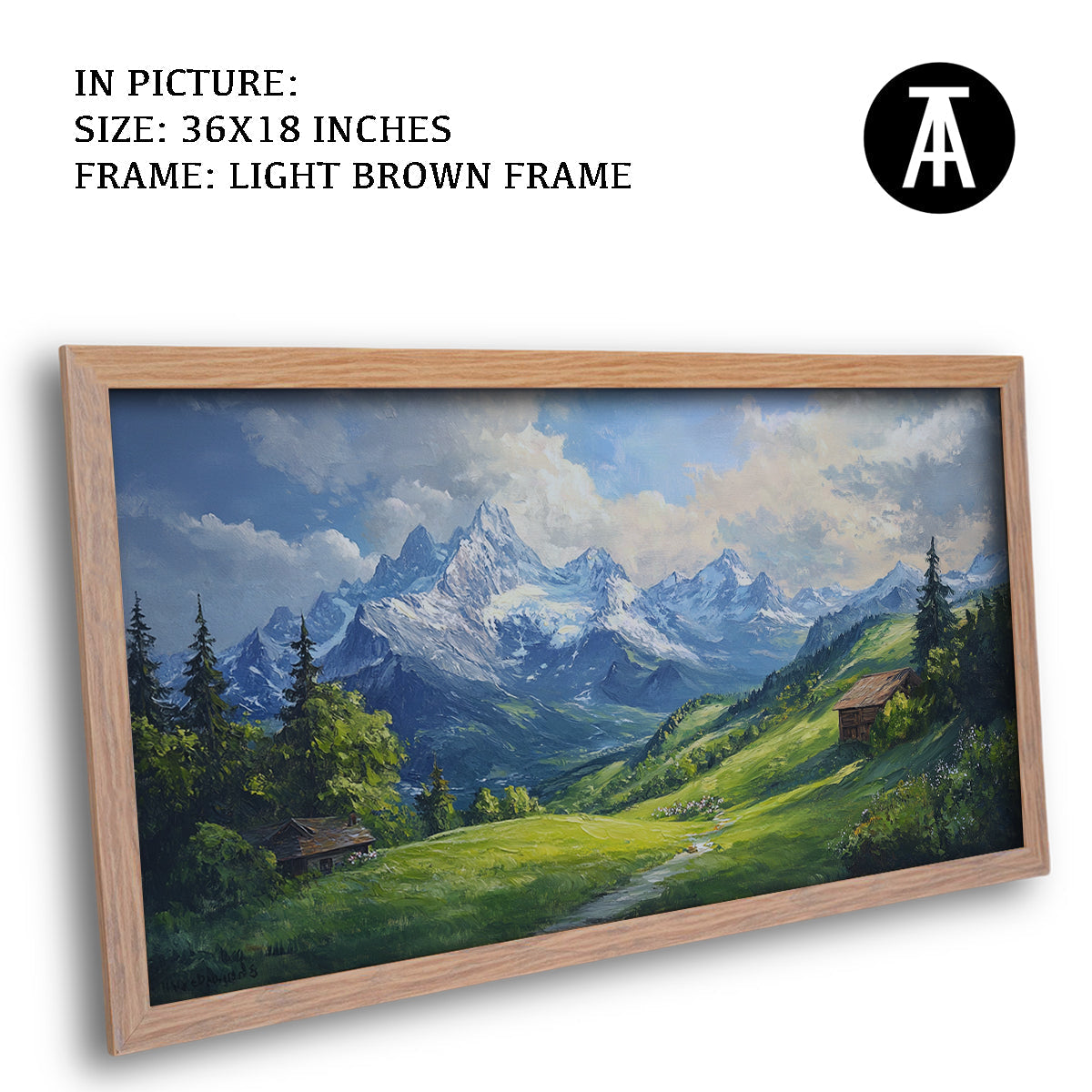 Artwork in Dark Brown Frame