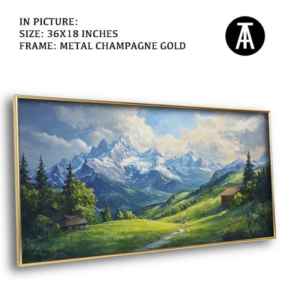 Artwork in Light Brown Frame