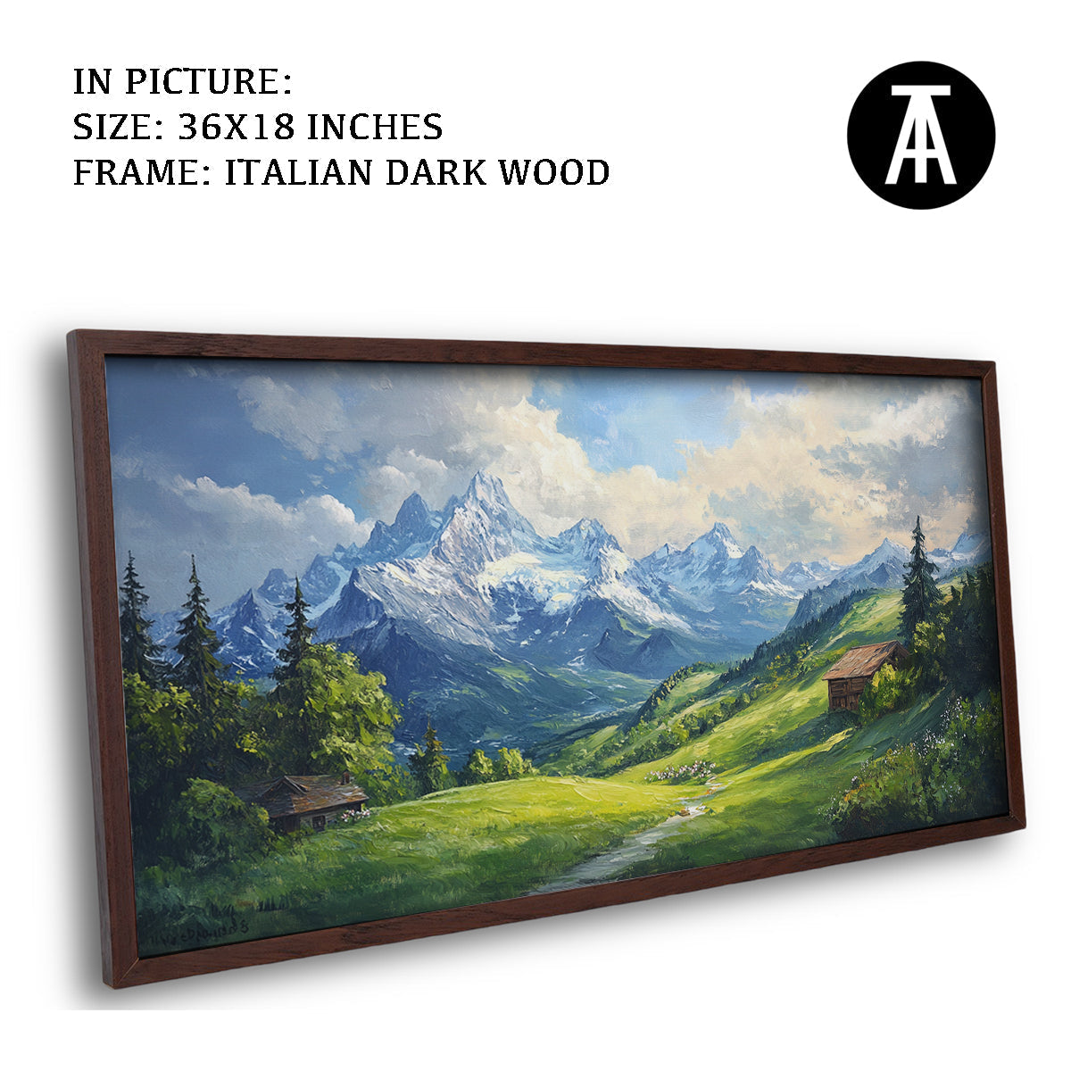 Artwork in Dark Wood Frame