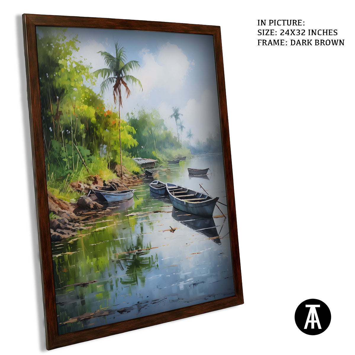 Sample Artwork in Dark Brown Frame