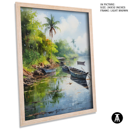 Sample Artwork in Light Brown Frame