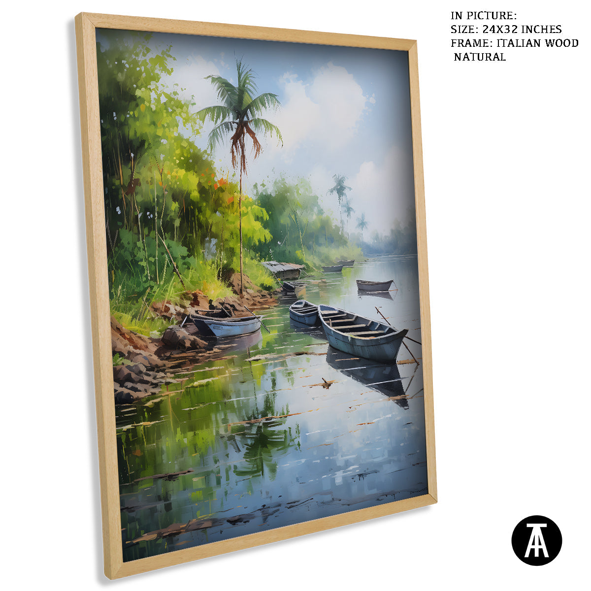 Sample Artwork in Italian Wood Framing Natural