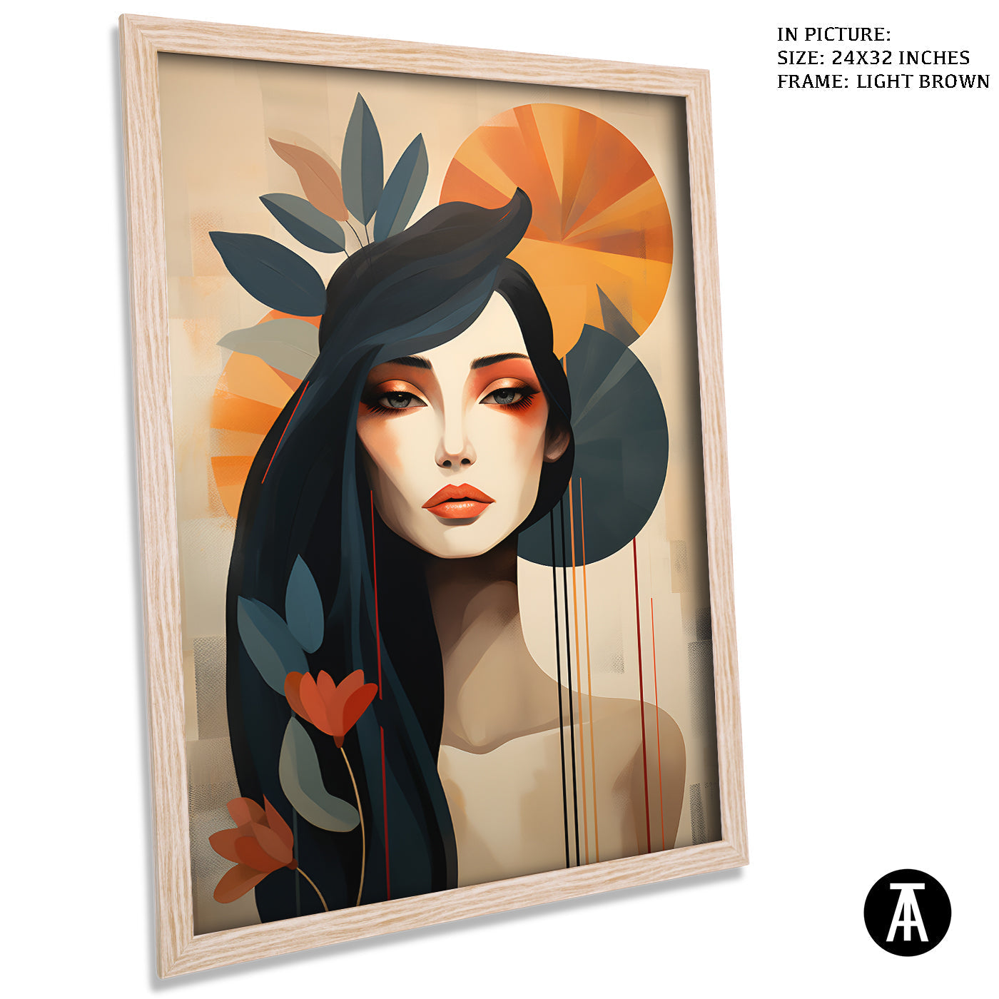 Artwork in Dark Brown Frame