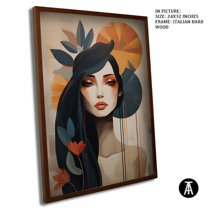 Artwork in Dark Wood Frame