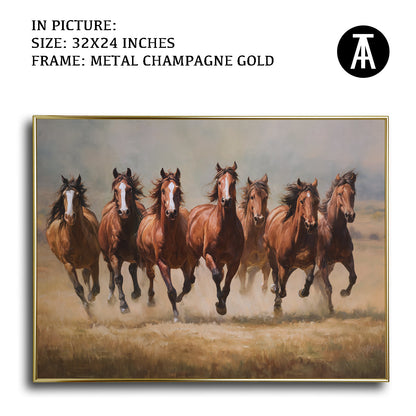 Seven Running Horses in the Field by TravelArty