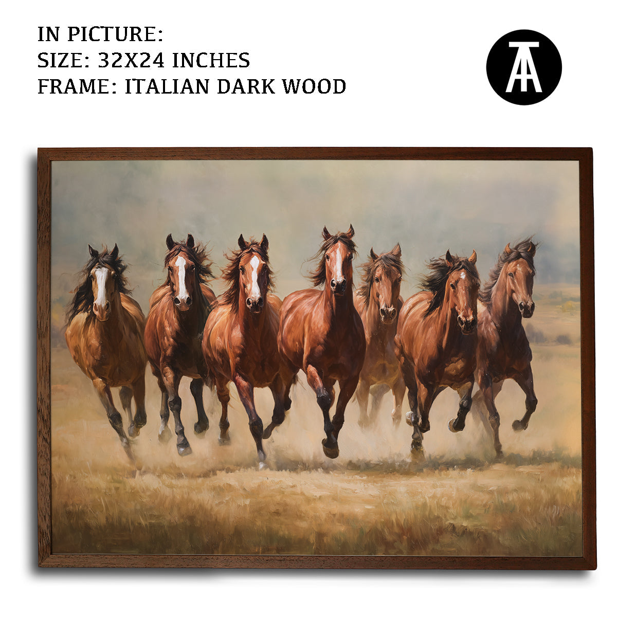 Seven Running Horses in the Field by TravelArty