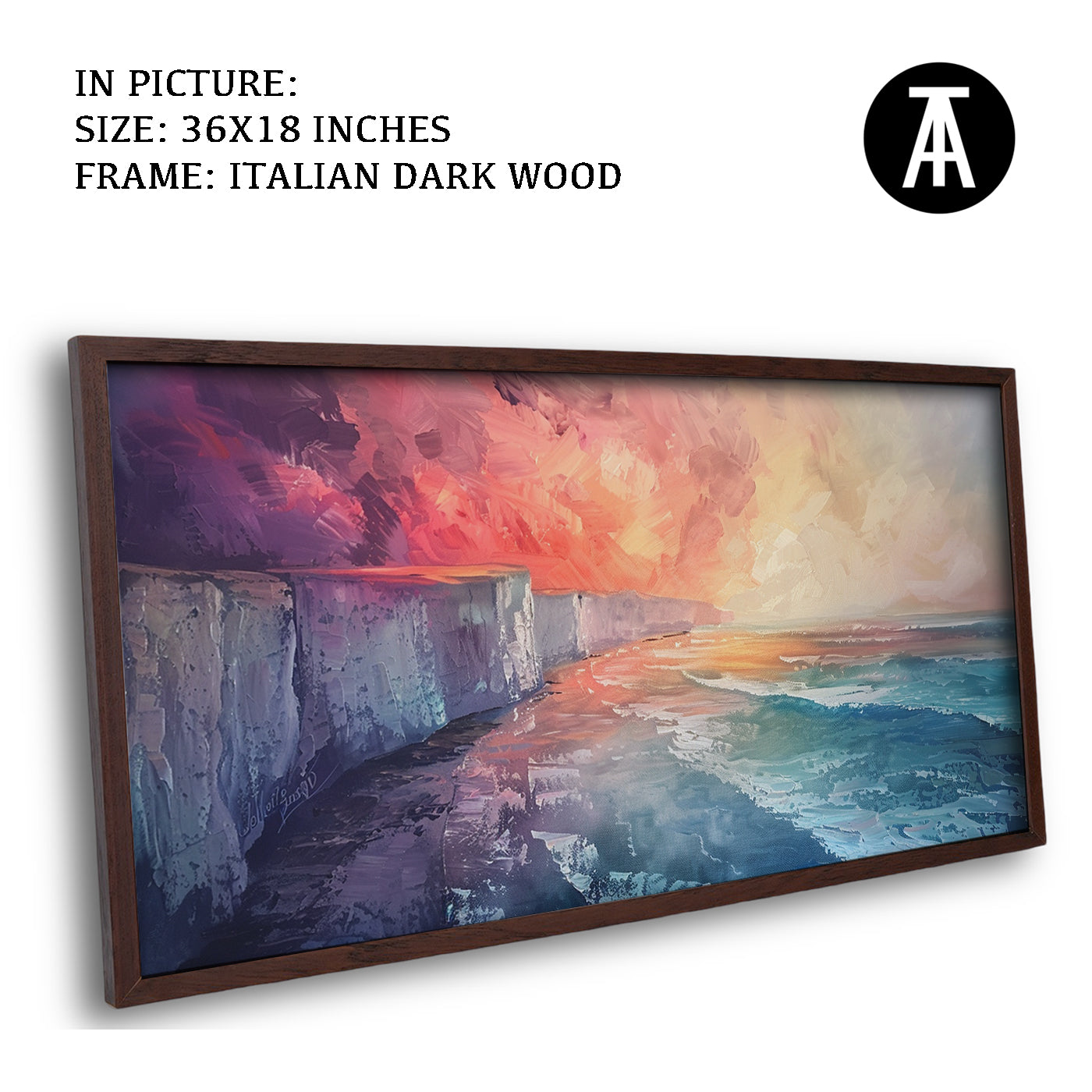 Artwork in Dark Wood Frame